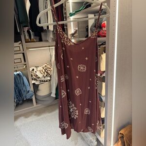 Roxy Burgundy and White Patterned Dress